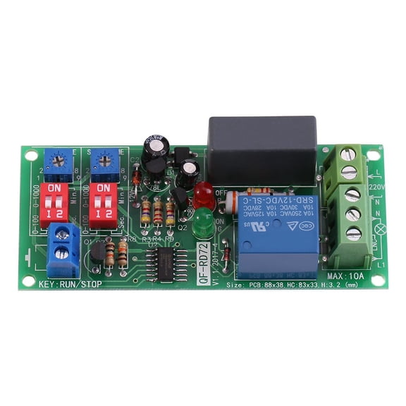 RVKXHD AC100V~250V Infinite Cycle Delay Timer Timing Switch Relay Turn On Off Module 0.5s ~ 1000min Adjustable Time Delay Switch, Control The Reciprocating Stroke, Easy To Operate, Adjustable