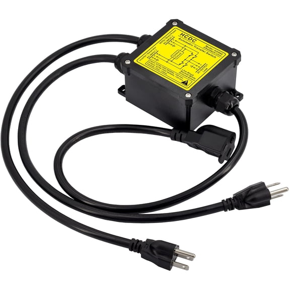 RVKXHD AC120V 15Amp Automatic Transfer Switch, ATS Auto Transfer Switch (NEMA 5-15P/R)