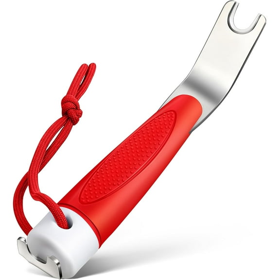 RVKXHD Boat Canvas Snap Tool, Dual Head Stainless Steel Snapper Tool with Rubber Grip for Opening and Closing Boat Cover Snaps, Marine Canvas Fastener Release Tool for Sailors Fishermen, 1 Pcs Red