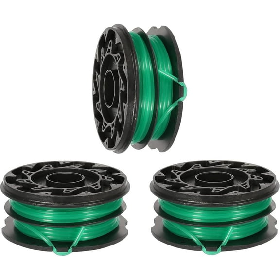 RVKXHD DF-080 Replacement Trimmer Spool, 30 ft 0.080 Inch Dual Auto-Feed Line Compatible with Black Decker GH1000, GH1100 and GH2000 Electric String Trimmers and Lawn Edgers, 3 Spools