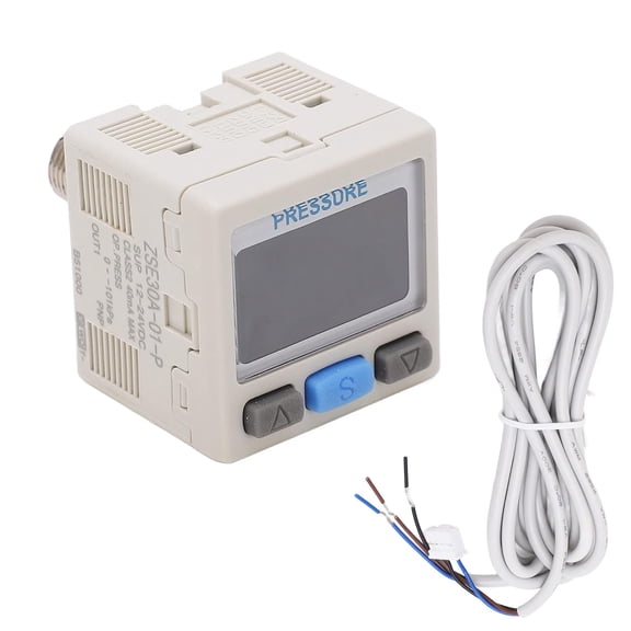 RVKXHD Digital Pressure Switch Controller, Air Pressure Regulator Valve Pneumatic Vacuum Digital Controller Swtich 12~24V DC 0-101kPa, RC 1/8in Interface Thread(ZSE30A-01-P-L)