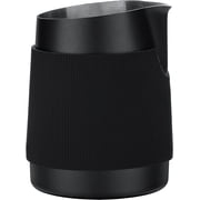 RVKXHD Handleless Milk Frothing Jug, Milk Pitcher 15.2 oz, Milk Frother Steamer Cup Stainless Steel Espresso Cup, Sharp Spout, Black, 450 ml, 1mm Thick Premium Stainless Steel, Handleless Design