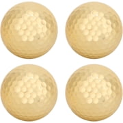 RVKXHD Health Gear Golden Golf Balls, 4Pcs Gold Plating Double Layer Golf Ball, Golf Balls Bulk, Golf Ball Accessory for Golf Clubs Golfers Lovers Beginners Golf Practicing