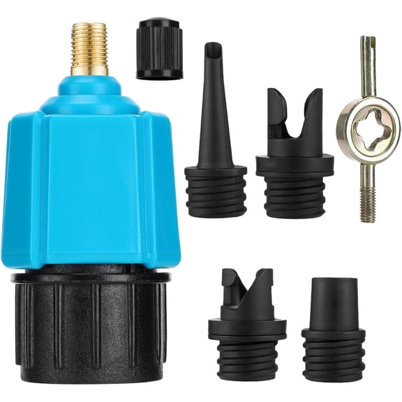 RVKXHD Inflatable SUP Pump Valve Adapter Set - Standard Air Valve Adapter with 4 Nozzles, Air Pump Converter for Kayaking Surfboard Inflatable Bed Boat Stand Up Paddle Board Dinghy