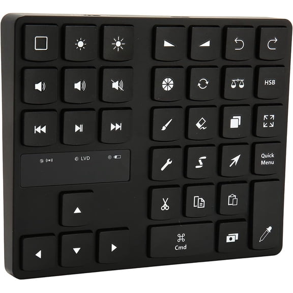 RVKXHD Keyboard for, Rechargeable Drawing Keyboard with 35 Shortcut Keys, One Handed Buetooth Keypad for Drawing Shortcuts, Graphic Tablets, Drawing Tablet, Laptop