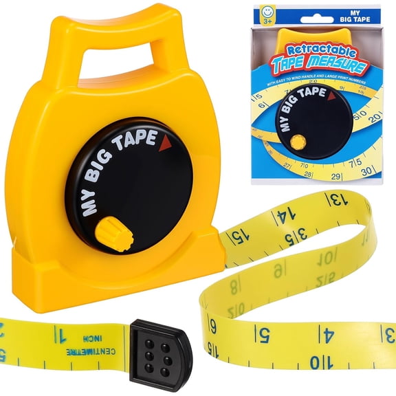 RVKXHD Measuring Tape Retractable Tape Measure, Wind Up Tape Measure, Easy Wind- Up - Easy to Read Body Measuring Tape Soft PVC with Inch & CM Scale, Educational Pretend Play Tool for Kids Age 3+