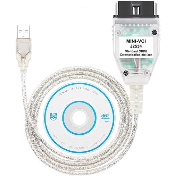 RVKXHD Mini for VCI J2534 Cable, V18.00.008 Latest Version, OBD2 Connector Scanner Adapter, Fit for TIS Techstream Programming Diagnostic Cable, Support Win XP WIN7 WIN10, Not Work For TPMS