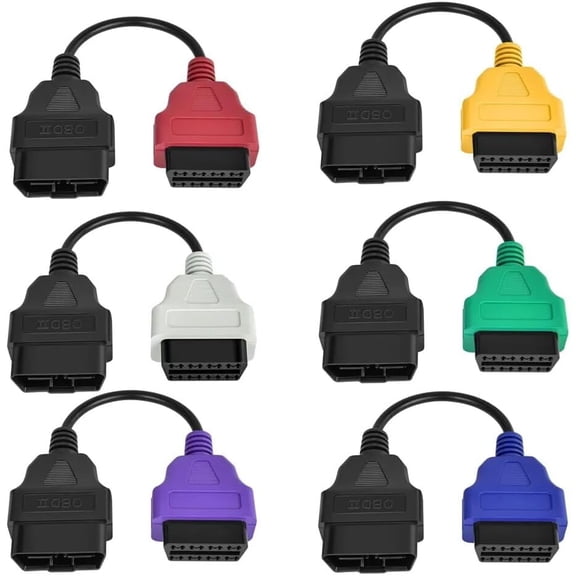 RVKXHD OBD2 Adapter 6PCS for MultiECUScan Adapter Cable 6 Colors Adapter Cable OBD2 Diagnostic ECU Scan Tool Replacement for Fiat for Lancia - MULTIFUNCTION for Alfa Romeo 147/ 156/ 159/ 166/ Giulia/
