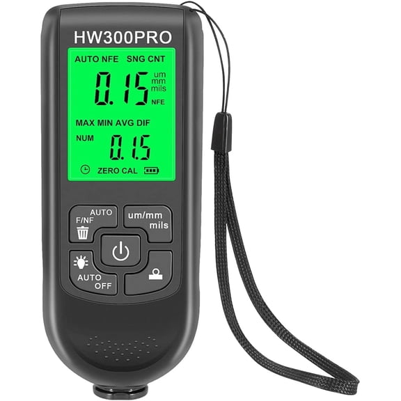 RVKXHD Paint Thickness Gauge Meter Fe/NFe Probe Coating Thickness Gauge Professional Multifunctional Car Paint Depth Gauge Test Precise HW-300PRO for Car Automatic Detection(black) (black)