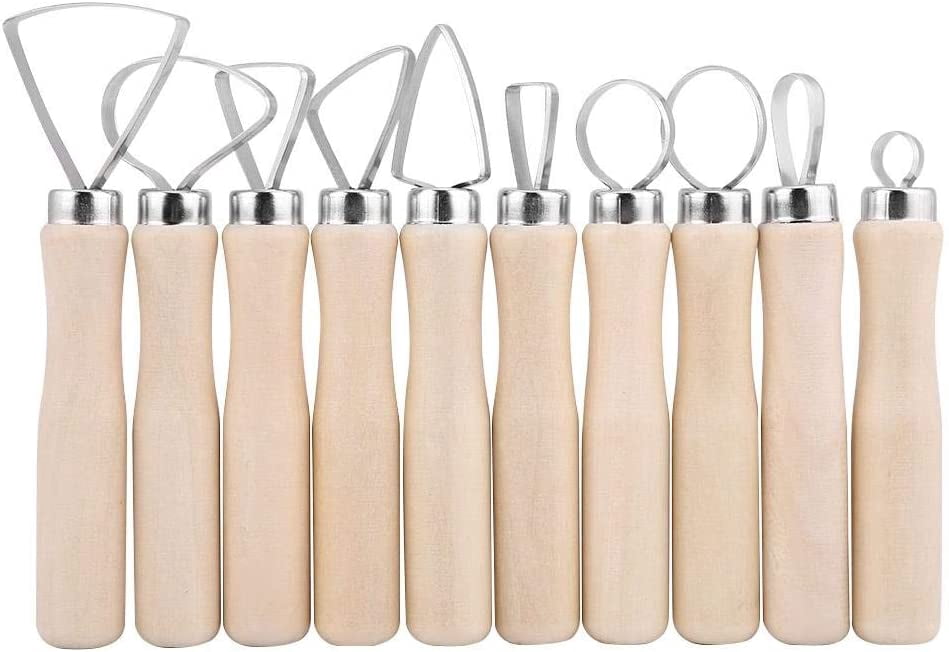RVKXHD Pottery Tools Clay Sculpture Tool Set JR2-10/ 10Pcs DIY Wax Carving Pottery Shapers Tools Clay Sculpting Tools Set Accessories