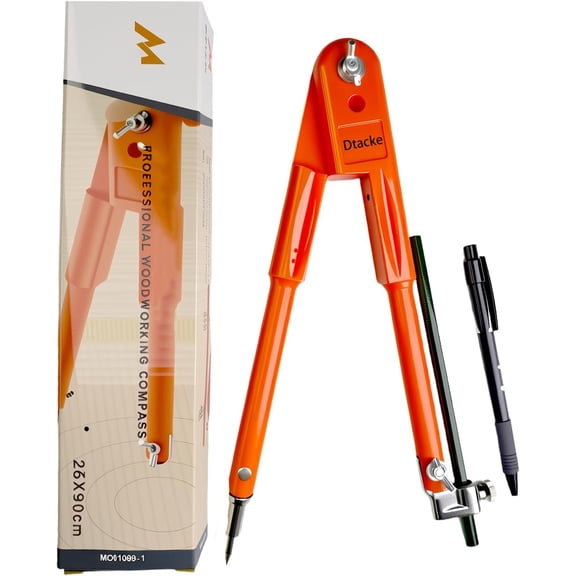 RVKXHD Professional Woodworking Compass Pencil Marking Compass Circle Maker Scriber for Geometry (Medium)