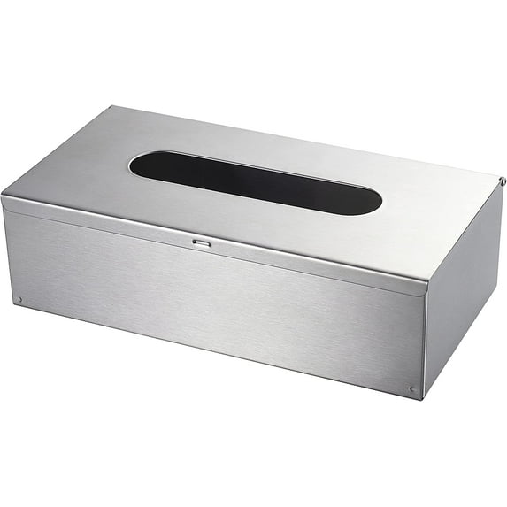 RVKXHD Rectangular Tissue Box Cover - Napkin Holder, Facial Tissue Storage Box - Decorative Holder for Bathroom, Bedroom, Nightstand, Office - Stainless Steel, Brushed Nickel
