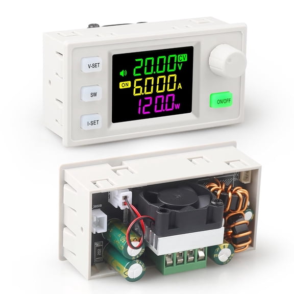 RVKXHD SK-120X Power Converter Color Display Adjustable 120W DC DC Buck Boost Power Converter CC CV 6-36V to 0-36V 5V 6V 12V 24V Power Module Regulated Laboratory Power Supply