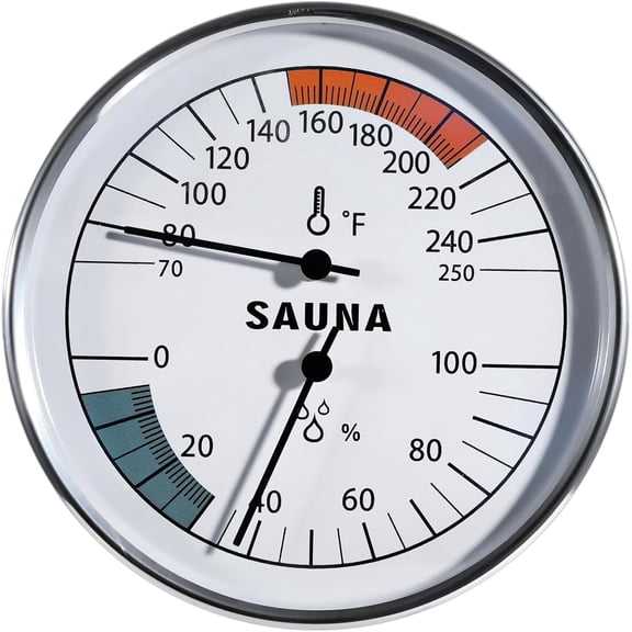 RVKXHD Sauna Thermometer Hygrometer, 2 in 1 Fahrenheit Thermometer Hygrometer for Sauna Room, Indoor Humidity Temperature Monitor Gauge Sauna Accessories