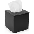 thumbnail image 1 of RVKXHD Square Tissue Box Cover Tissue Box Holder Napkin Holder Tissue Cube Box Decorative Holder for Bathroom Bedroom Office Dresser Nightstand Desk Tabletop 5"X 5" X 5"-Stainless Steel Matte Black, 1 of 13