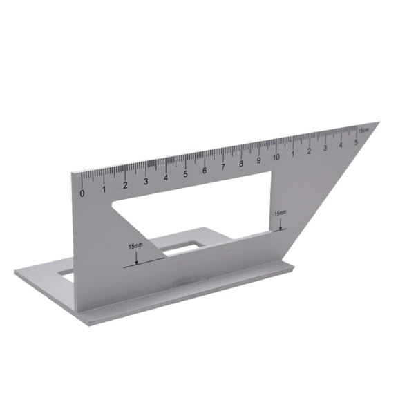 RVKXHD T Square Ruler, 4.33 x 2.91 x 6.69 Inch, Saddle Layout Square Gauge Woodworking Scribing Ruler, 3D Angle 45/90 Degree Measuring Template Tool, Aluminum Alloy for Carpenter T, Clearly Figure