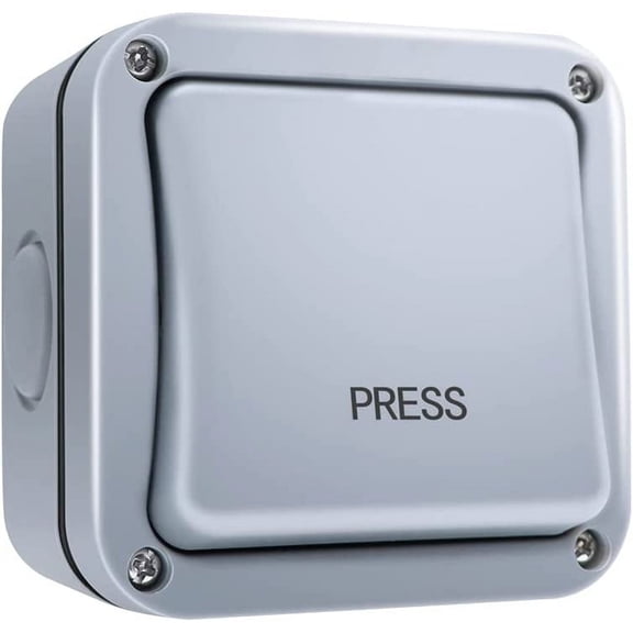 RVKXHD TC148 Waterproof Wall Push Button Surface Mounted Wired Release Switch for Automatic Gate Opener, Door Access Control System and Doorbell System (3.5x3.5x2.2 Inch/90x90x55 mm)