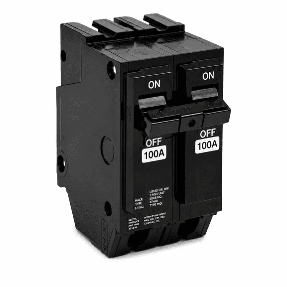 RVKXHD THQL21100 100 Amp 2-Pole Circuit Breaker, 10kAIC 120/240V Plug-in Thermal Magnetic Protection, Compatible with GE Q-Line and Thick Series Load Centers for Residential and Commercial Panels