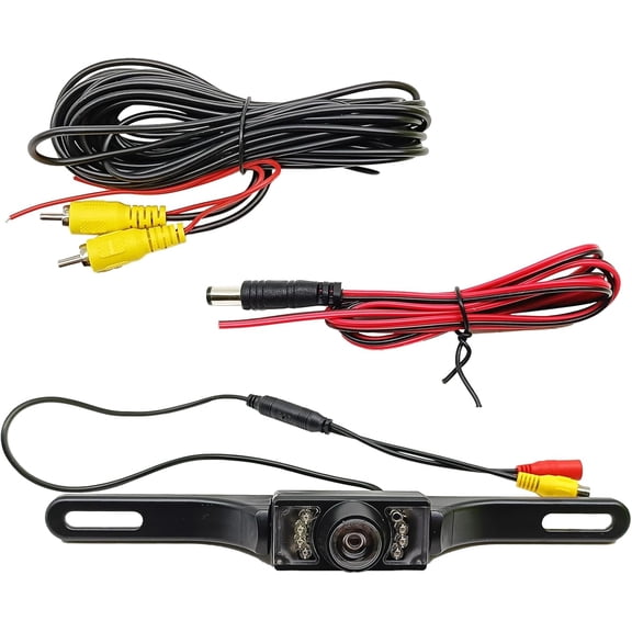 RVKXHD Universal License Plate Backup Camera, 8 HD LED Infrared Vehicle Camera/170 Wide Angle Night Vision Camera/Waterproof Anti-Fog and Dustproof Rear View Camera Fit for Car Truck SUV