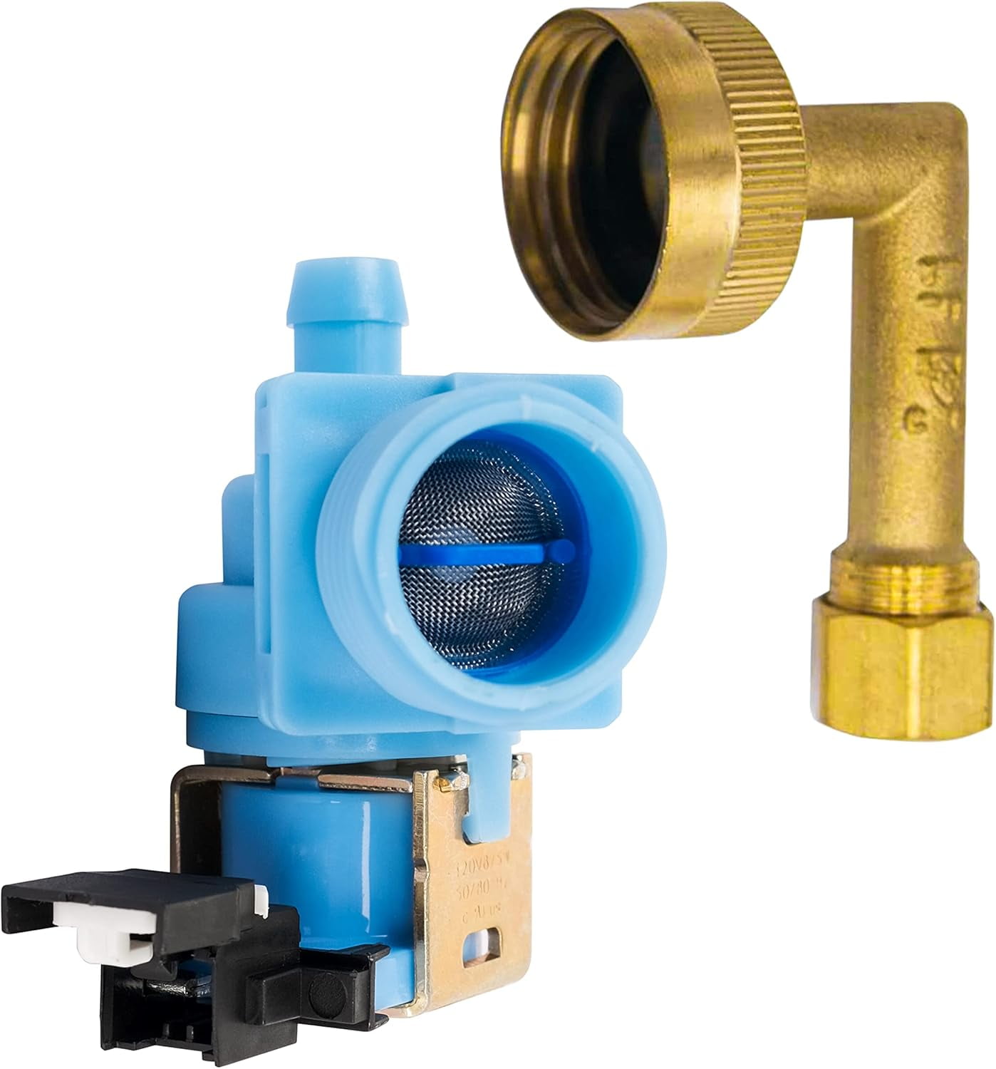 RVKXHD W10648041 Dishwasher Water Inlet Valve with Elbow Fitting - Compatible with Whirlpool Kenmore KitchenAid Dishwashers - Replaces W10195048 AP5802887 W10219505 PS8760080