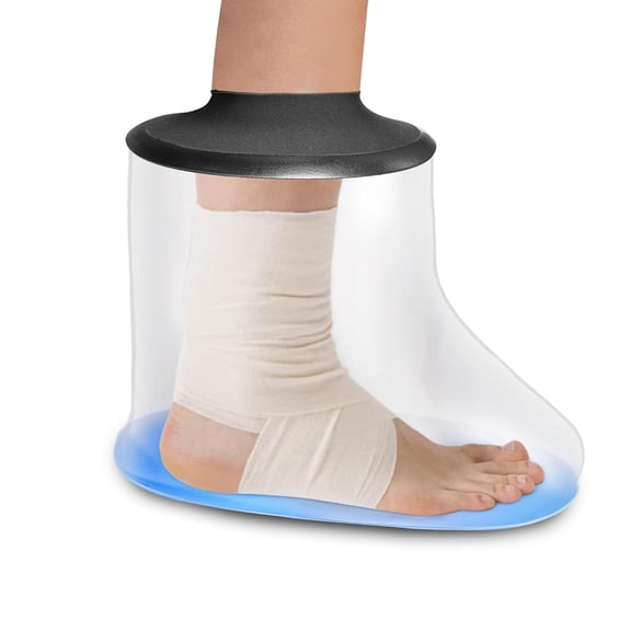 RVKXHD Waterproof Foot Cast Cover for Shower with Non-Slip Padding Bottom, KT5102 Foot Cover for Shower After Surgery Watertight Cast and Wound Protection to Broken Foot, Ankle, PVC, Neoprene Rubber