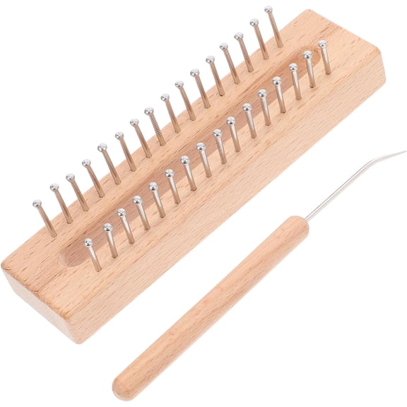 RVKXHD Wooden Handmade Block Gauge Knitting Loom Set Craft Kit Tool with Hook for Hat Scarf Socks Sweater Knitting Loom Accessories