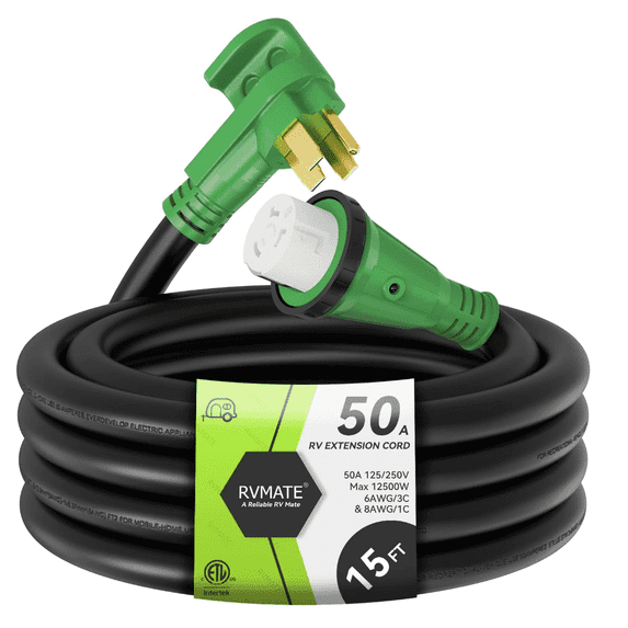 RVMATE 15 ft 50 Amp RV/Generator Lockable Power Extension Cord C5015L-RM