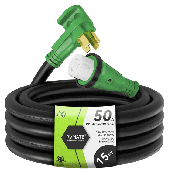 RVMATE 15 ft 50 Amp RV/Generator Lockable Power Extension Cord C5015L-RM