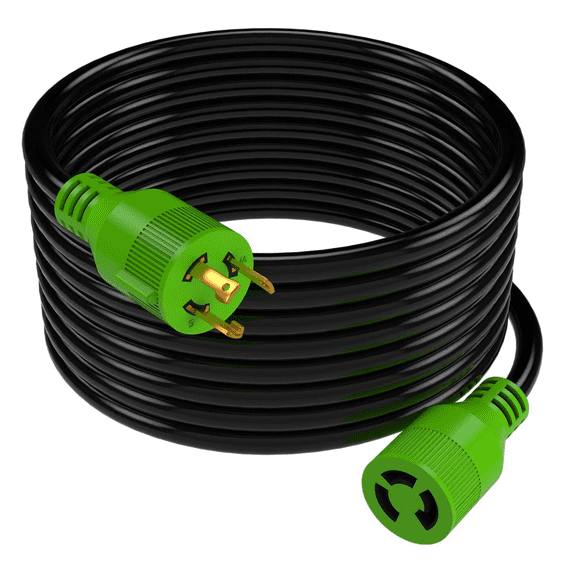 RVMATE 50 ft 30 Amp 125 V 3-Prong Generator Extension Cord NEMA L5-30P/L5-30R SJTW Jacket GC33050-RM