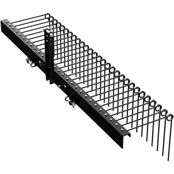 RVNI 3 Point 72 inch Pine Straw Landscape Rake for Category 1 & Cat-1 Tractor High Steel to Cat 0 Cat 1 Spring Landscape Rake Attaches