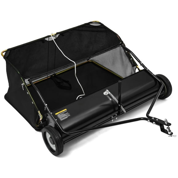 RVNI 42 in Tow Behind Lawn Sweeper Leaf Collector for Grass Lawn 12 Cu ft Capacity
