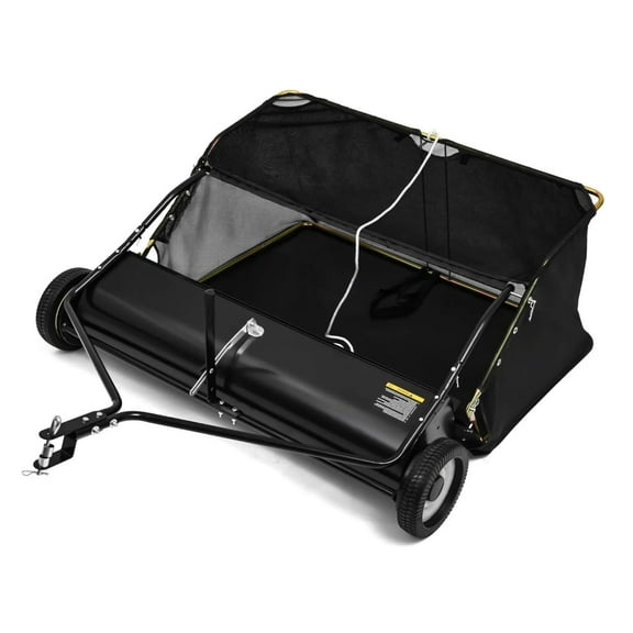RVNI 48in Tow Behind Lawn Sweeper Leaf Collector Sweeper for Lawn Grass Large Hopper 20 Cu ft Capacity