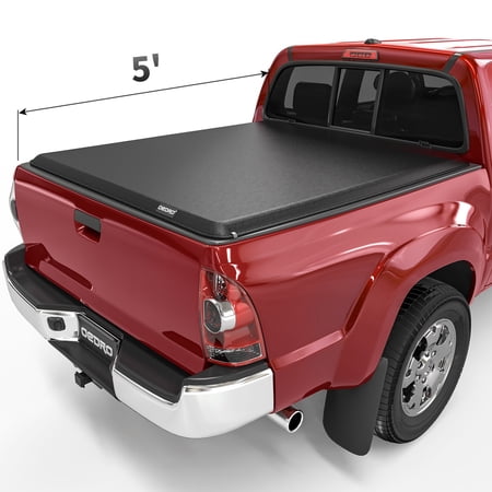 RVNI 5 Ft Soft Roll Up Truck Bed Tonneau Cover for 2005-2015 Toyota Tacoma Track Rail System