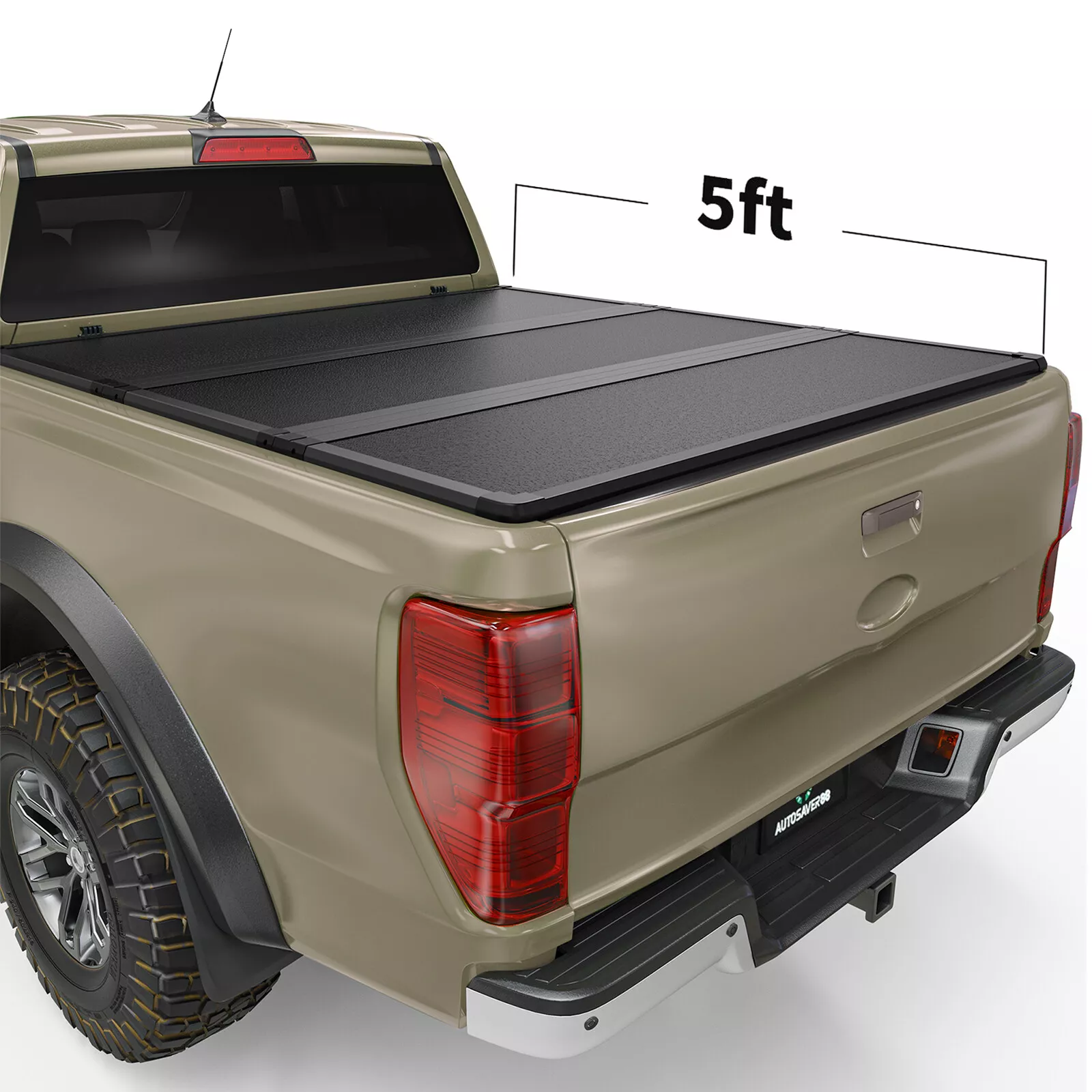 RVNI 5FT FRP Hard 3-Fold Tonneau Cover Truck Bed For 2019-2023 2024 Ford Ranger Waterproof