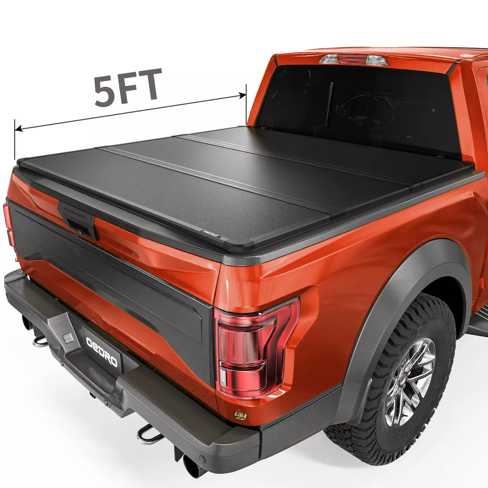 RVNI 5FT Tri-Fold FRP Hard Tonneau Cover For 2020-2023 2024 Jeep Gladiator JT Truck Bed