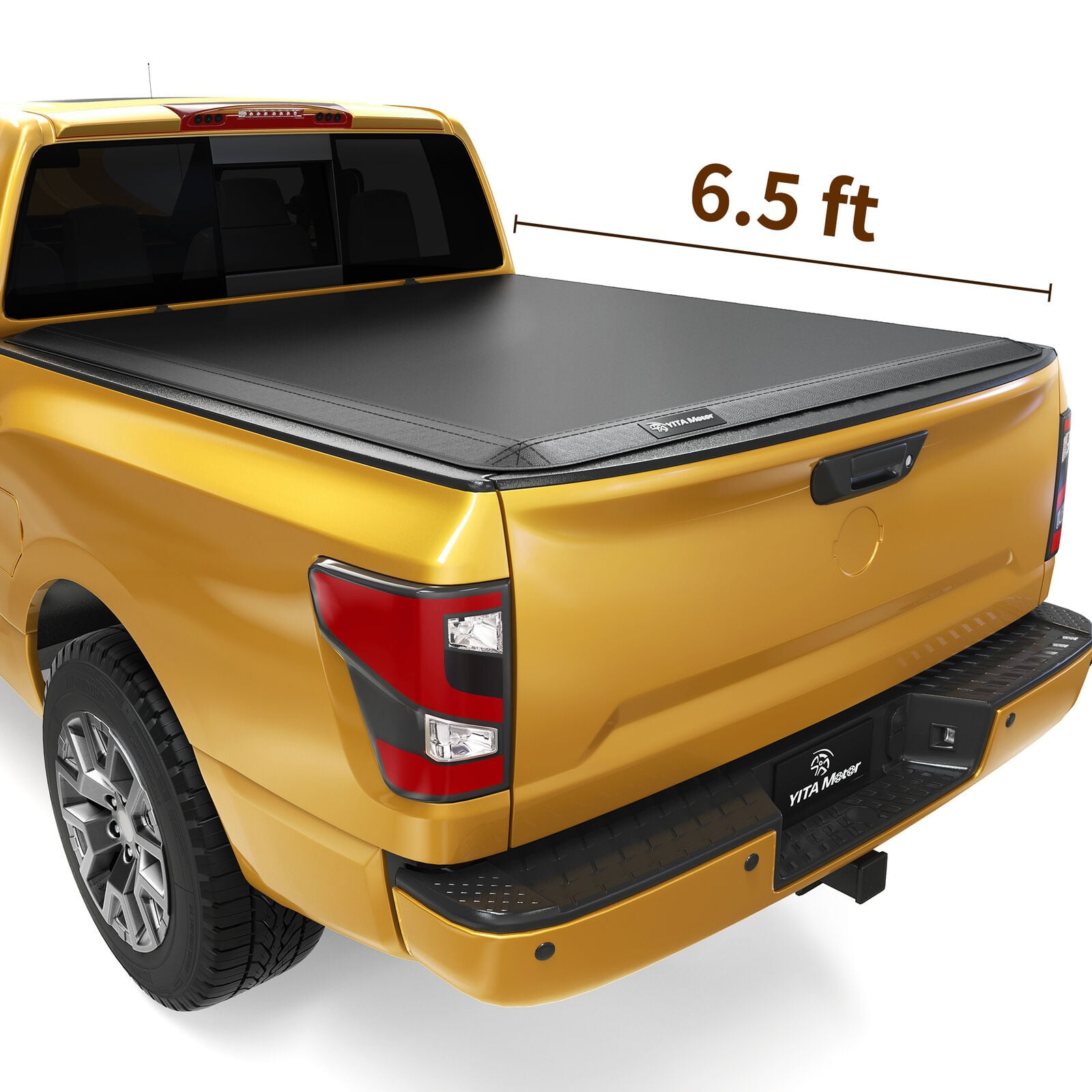 RVNI 6.5 ft Soft Quad Fold Truck Bed Tonneau Cover for 2004-2015 Nissan Titan Fleetside Bed