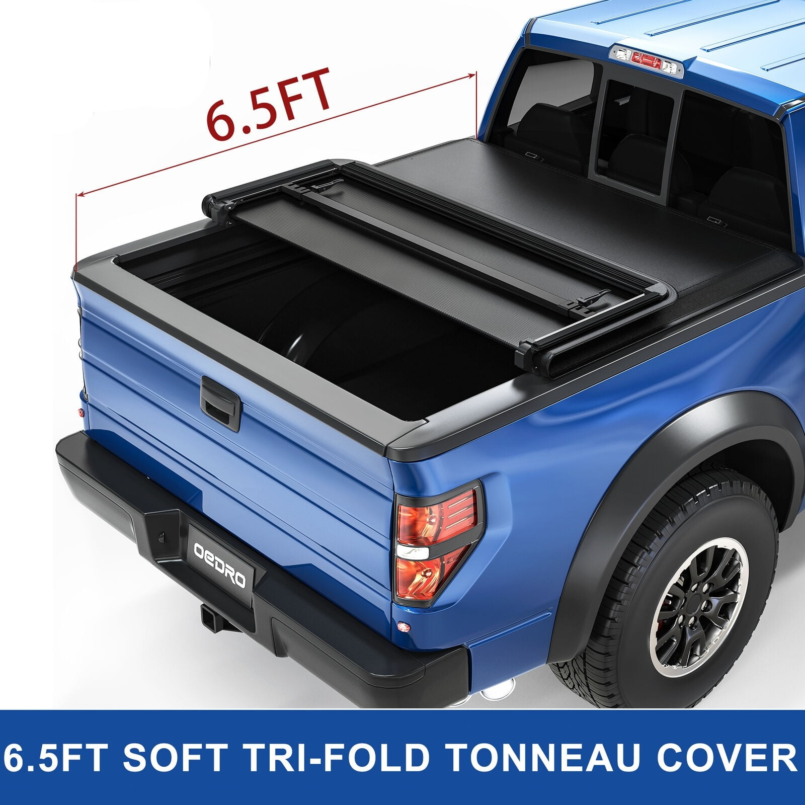 RVNI 6.5 ft Soft Tri-Fold Truck Bed Tonneau Cover for 2009-2014 Ford F-150 F150 Styleside