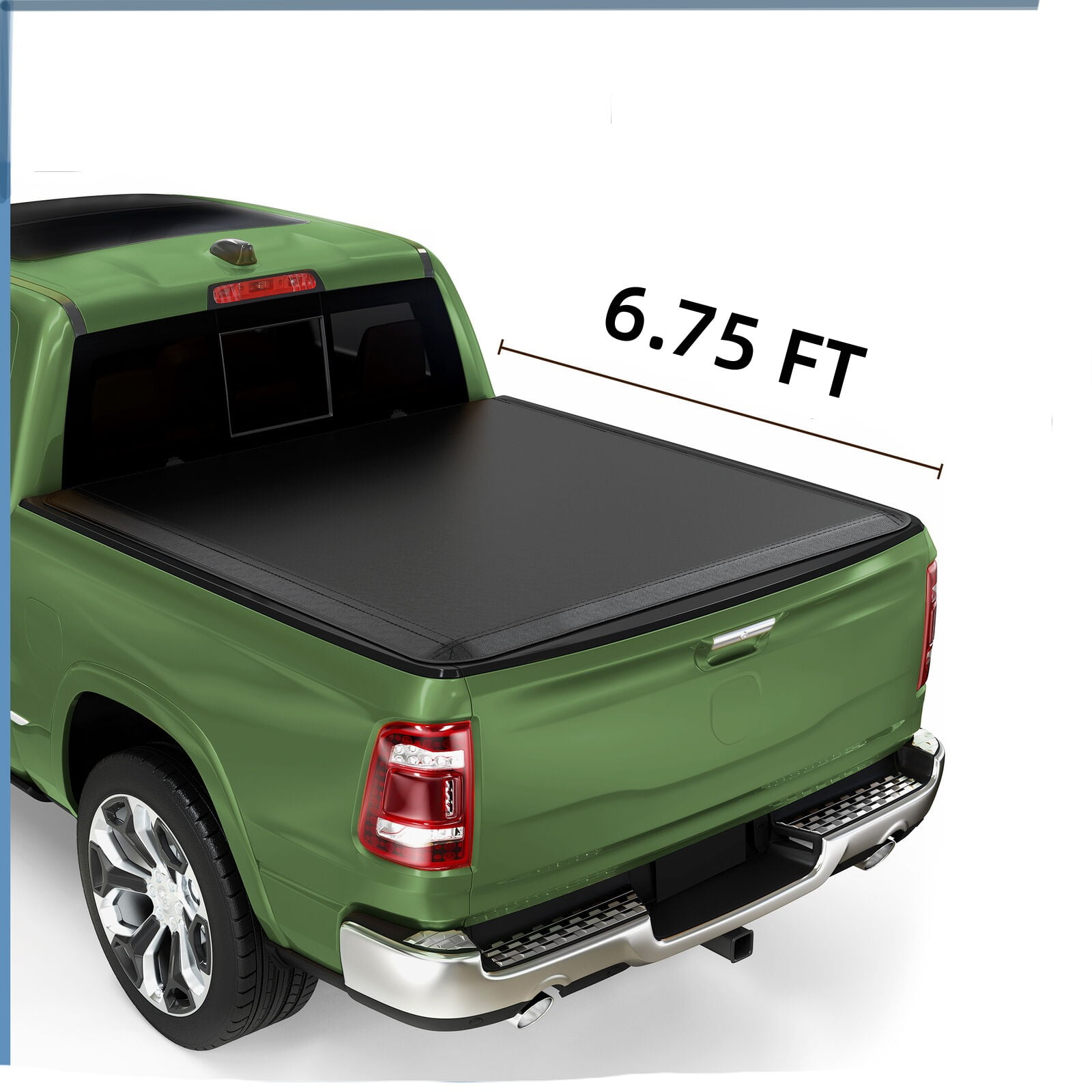 RVNI 6.75 ft Soft Roll Up Truck Bed Tonneau Cover compatible with 2017-2023 Ford F-350 F250 F350 Super Duty