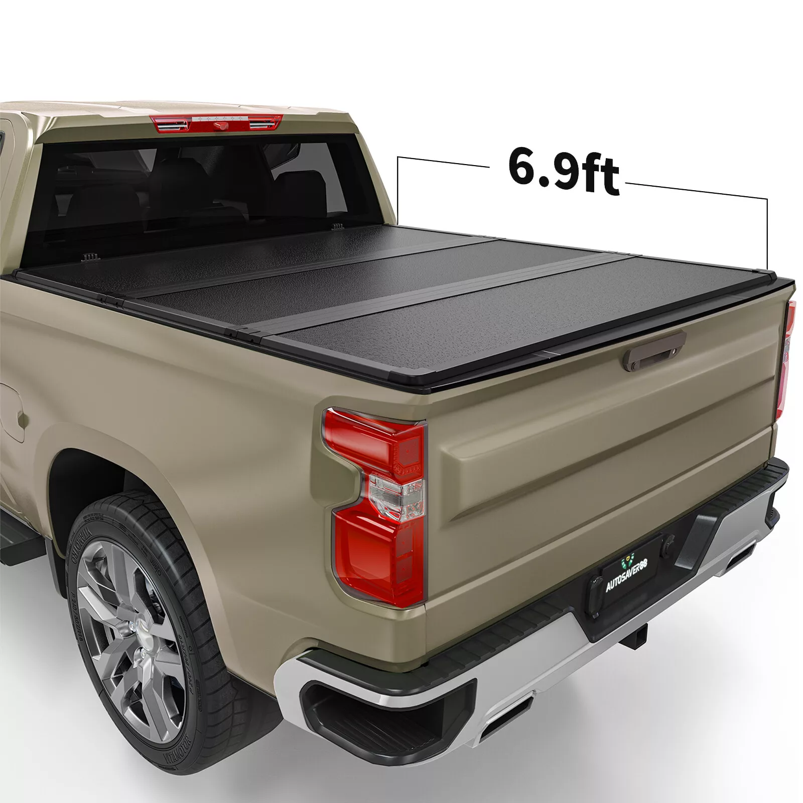 RVNI 6.9FT Hard Tri-Fold Tonneau Cover For 2020-2023 2024 Silverado/Sierra 2500 HD 3500 HD