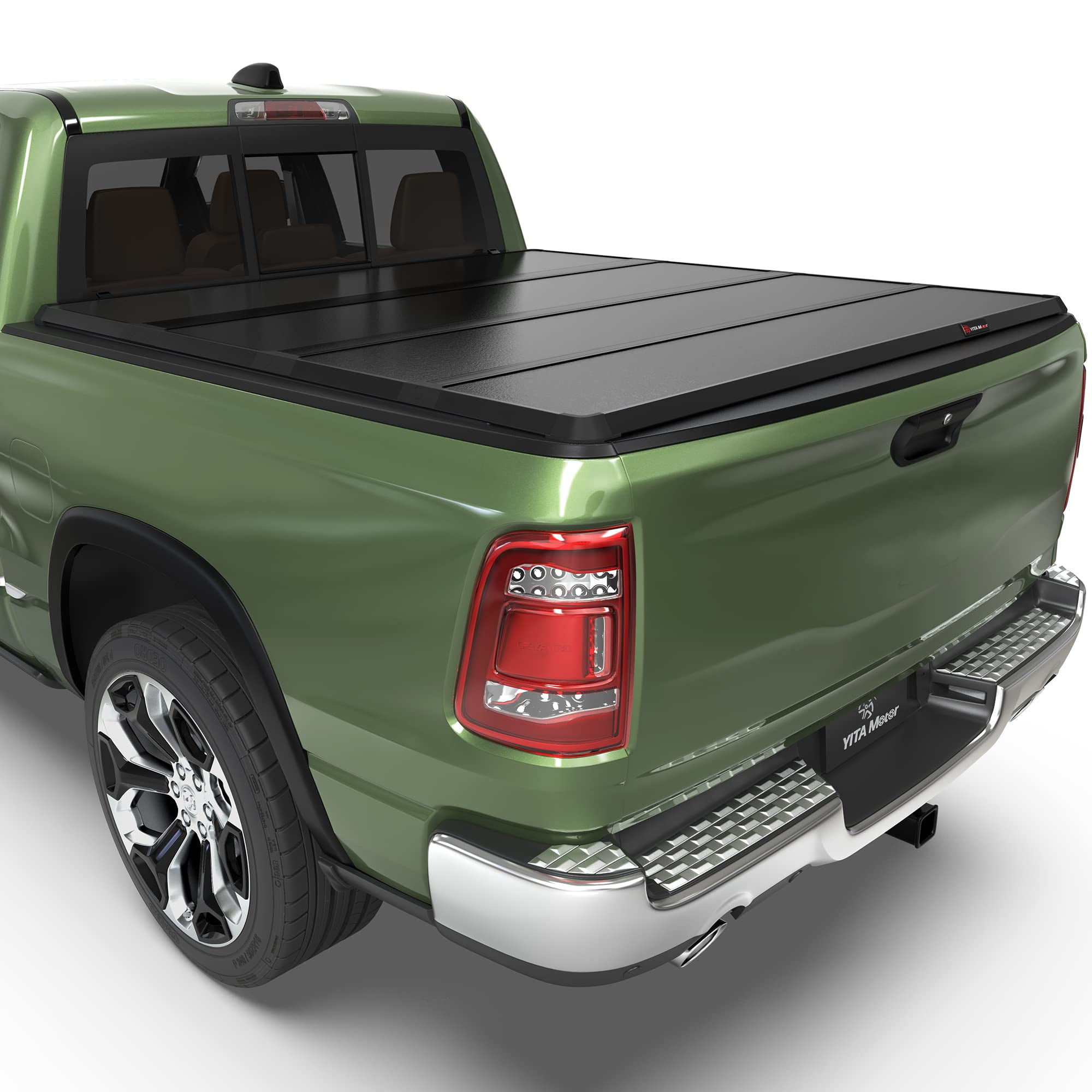 RVNI 8 ft 96.3" Bed Tonneau Cover Soft Quad-Fold for 2002-2023 Dodge Ram 1500 2500 3500