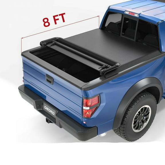 RVNI 8ft Soft 4-fold Truck Bed Tonneau Cover for 1999-2023 Ford F250 F350 F-250 F-350 Superduty