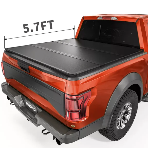 RVNI FRP Hard 3-fold Tonneau Cover For 2009-2023 2024 Dodge Ram 1500 5.7 Feet Truck Bed