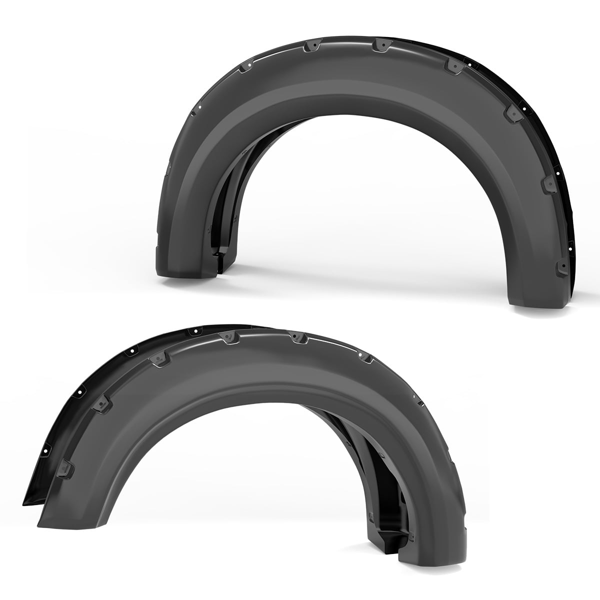 RVNI Fender Flares Kit Pocket Rivet Style Compatible for 2009-2014 Ford F-150, Not Fit Raptor Models, Smooth Black Finish, Front & Rear Set 4PCS