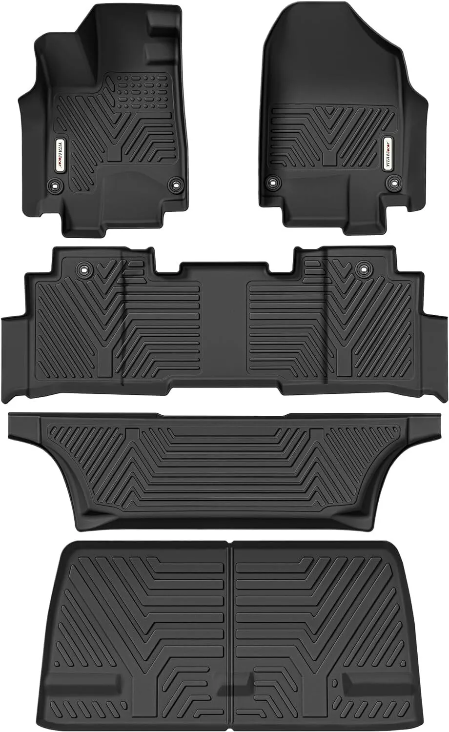 RVNI Floor Mat & Cargo Liner Full Set for 2018-2024 Honda Odyssey Mini Passenger Van All Weather Cargo Mat 1st 2nd and 3rd Rows Car Mats & Trunk Liner