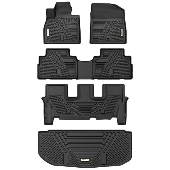 RVNI Floor Mats 3 Row Cargo Trunk Liner for 20-23 Hyundai Palisade Custom Floor Mats Liners Sets