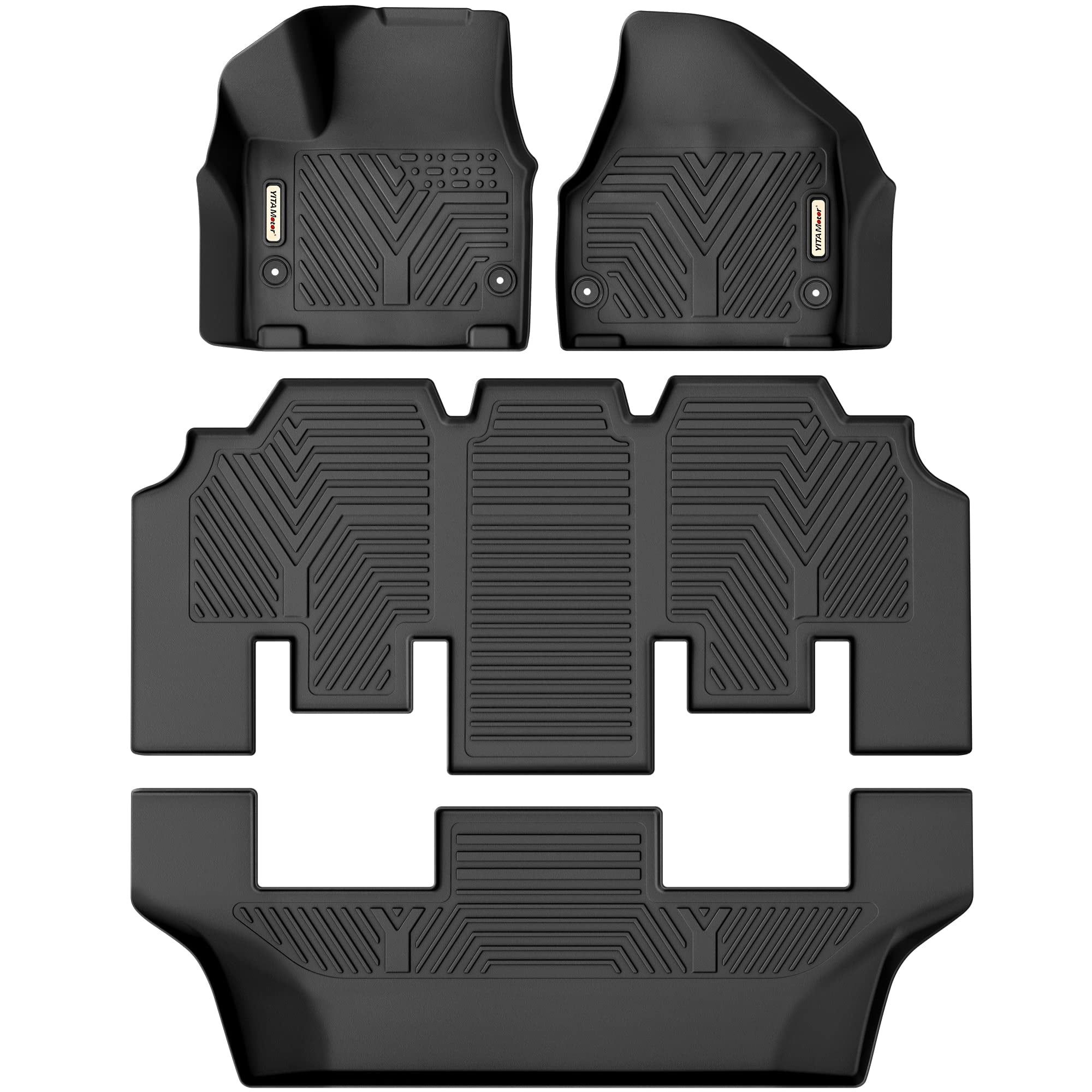 Black All-Weather TPE Custom Fit Floor Mats for Chrysler Pacifica