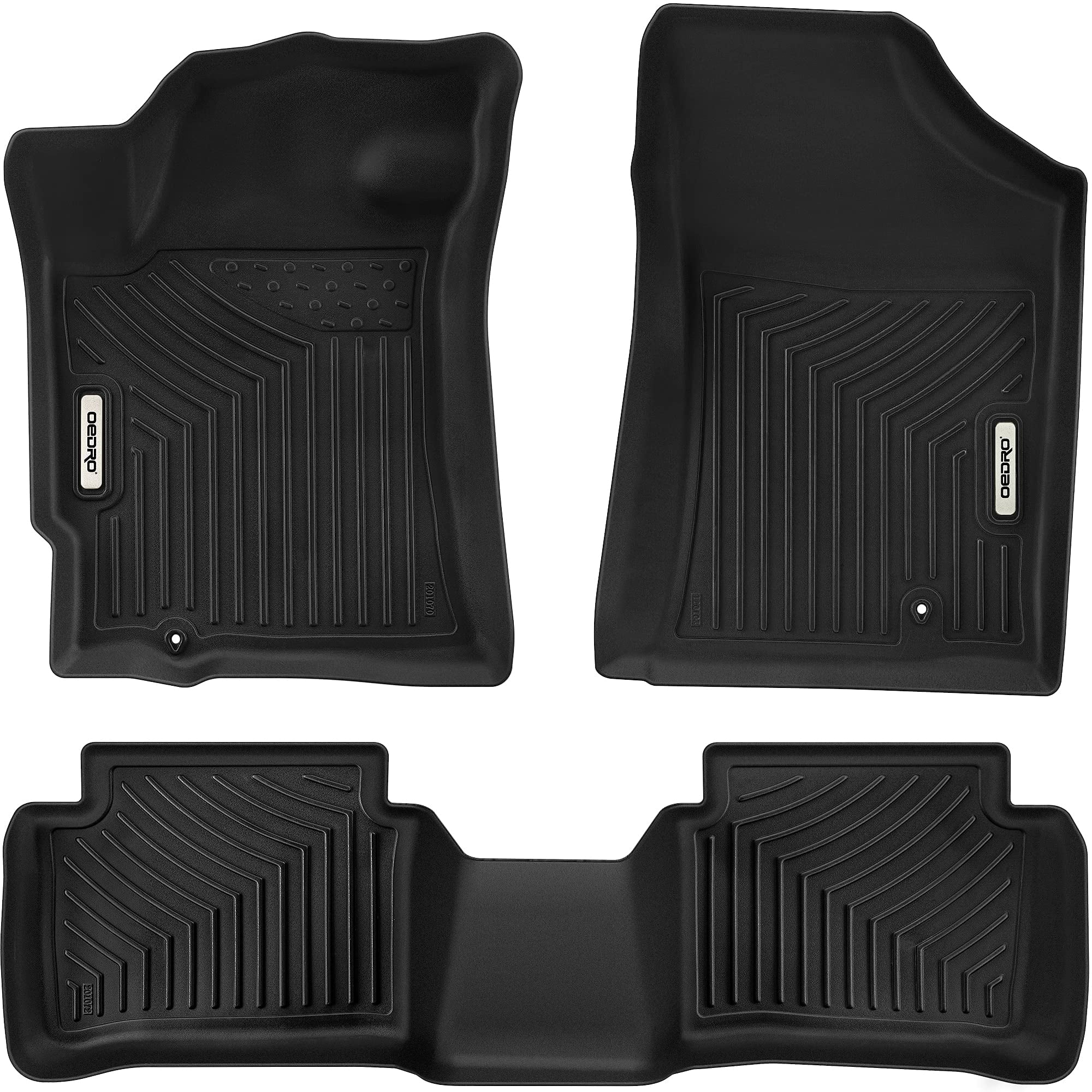 RVNI Floor Mats Compatible for 2007-2012 Nissan Altima Sedan, Custom Fit Black TPE All-Weather Guard Floor Mats 2 Row Floor Liner Set