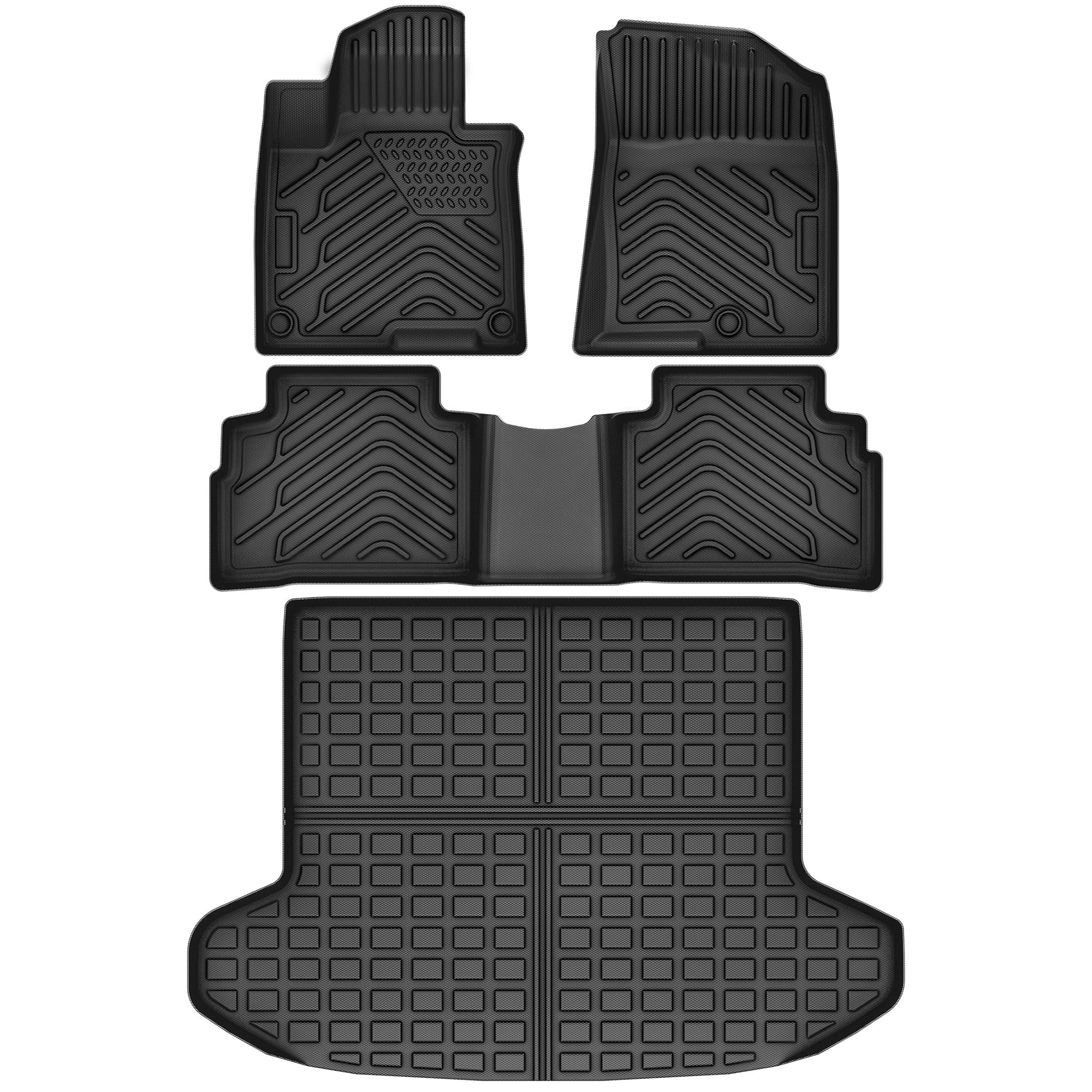 RVNI Floor Mats For 2019-2024 BMW X5 5-Seat All Weather TPE Rubber Black Liners 3pcs