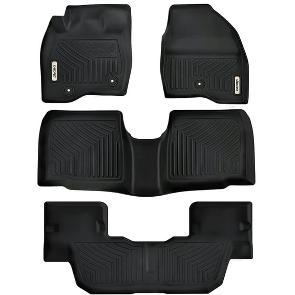 RVNI Floor Mats Liners 3D TPE Rubber All-weather for 2015-2019 Ford Explorer 1st 2nd and 3rd Row