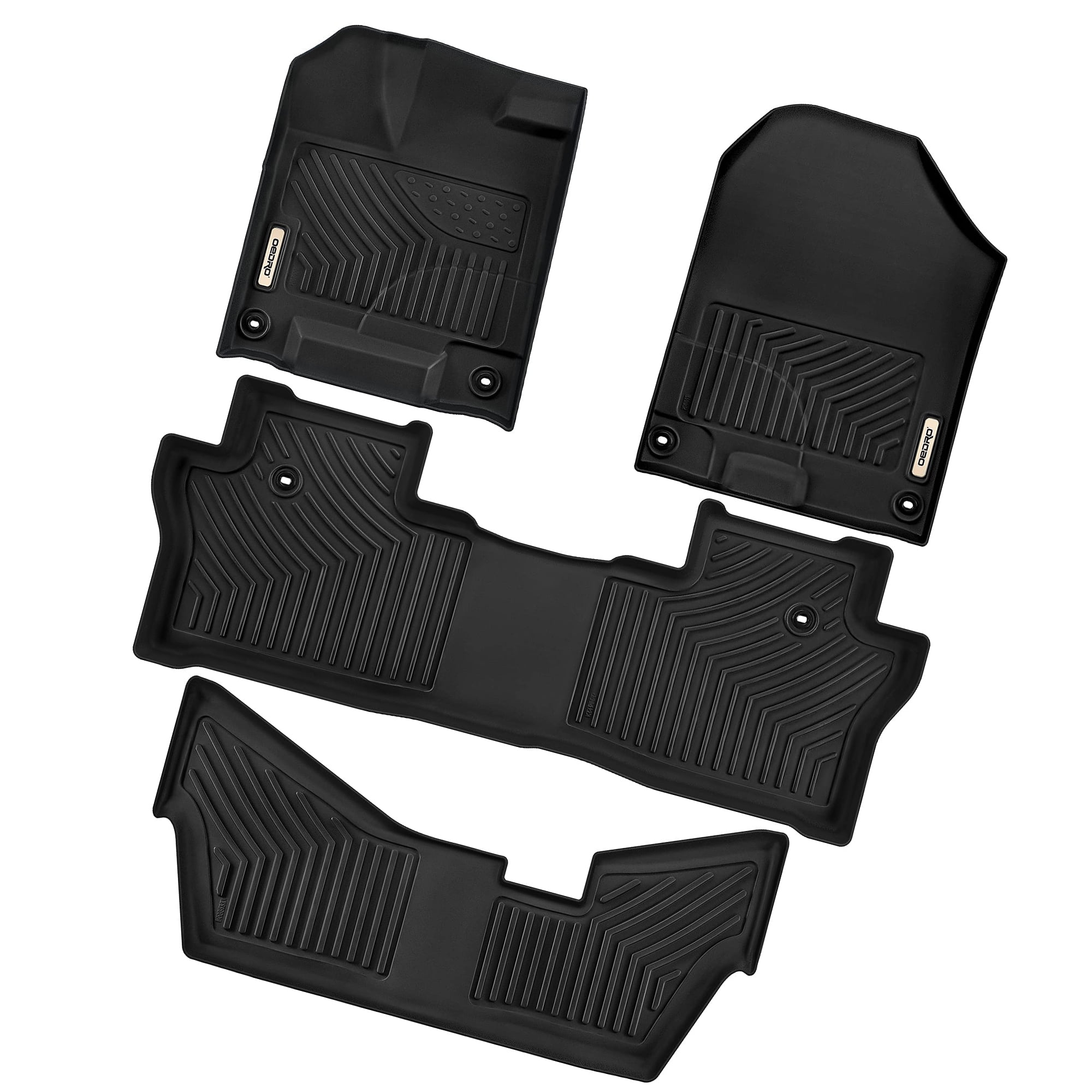 RVNI Floor Mats Liners For 2016-2022 Honda Pilot 8 Passenger model Front & 2nd & 3rd Row TPE Liner Set